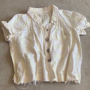 Free People cotton linen blend top